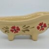 Porte savon baignoire beige motifs fleurs coquelicot